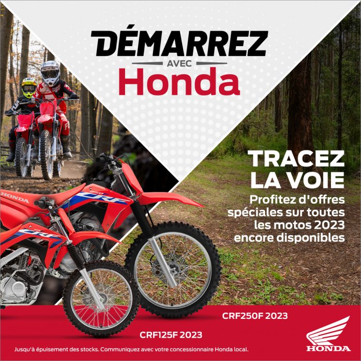 Démarrez avec Honda – Offre sur moto hors-route 2023
